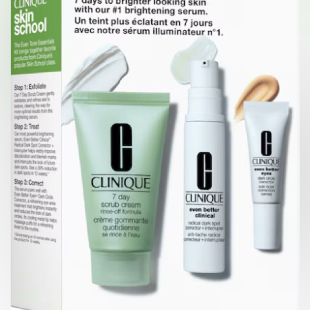 Clinique 7 days to brighter looking with our # 1 brightening serum.